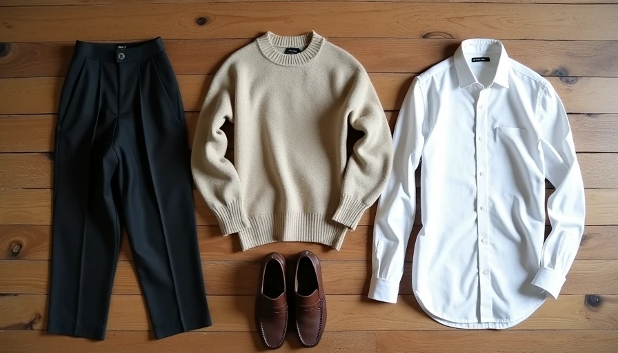Minimalist Professional Wardrobe Foundations A curated flat lay of thrifted workwear basics featuring high-quality natural fabrics and neutral tones.