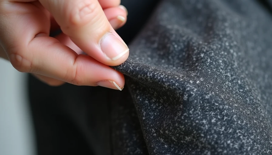 Close-up of hands executing an invisible blind hem stitch on a pair of tailored vintage wool trousers.